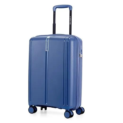 Nasher Miles The Line TSA Lock Hard-Sided Polypropylene Check-in Luggage Dark Blue 28 inch |75cm Trolley Bag