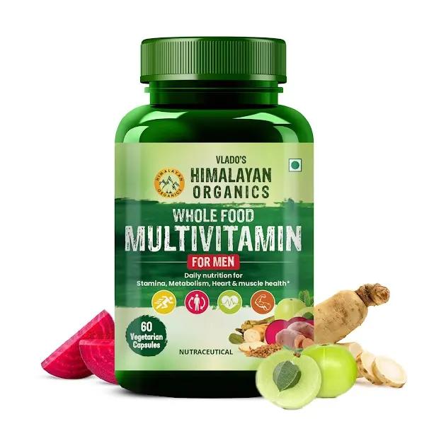 Vlado's Himalayan Organics Whole Food Multivitamin for Men || With Natural Vitamins, Minerals, Extracts || Best for Energy, Brain, Heart Health & Eye Health || 60 Veg Capsules