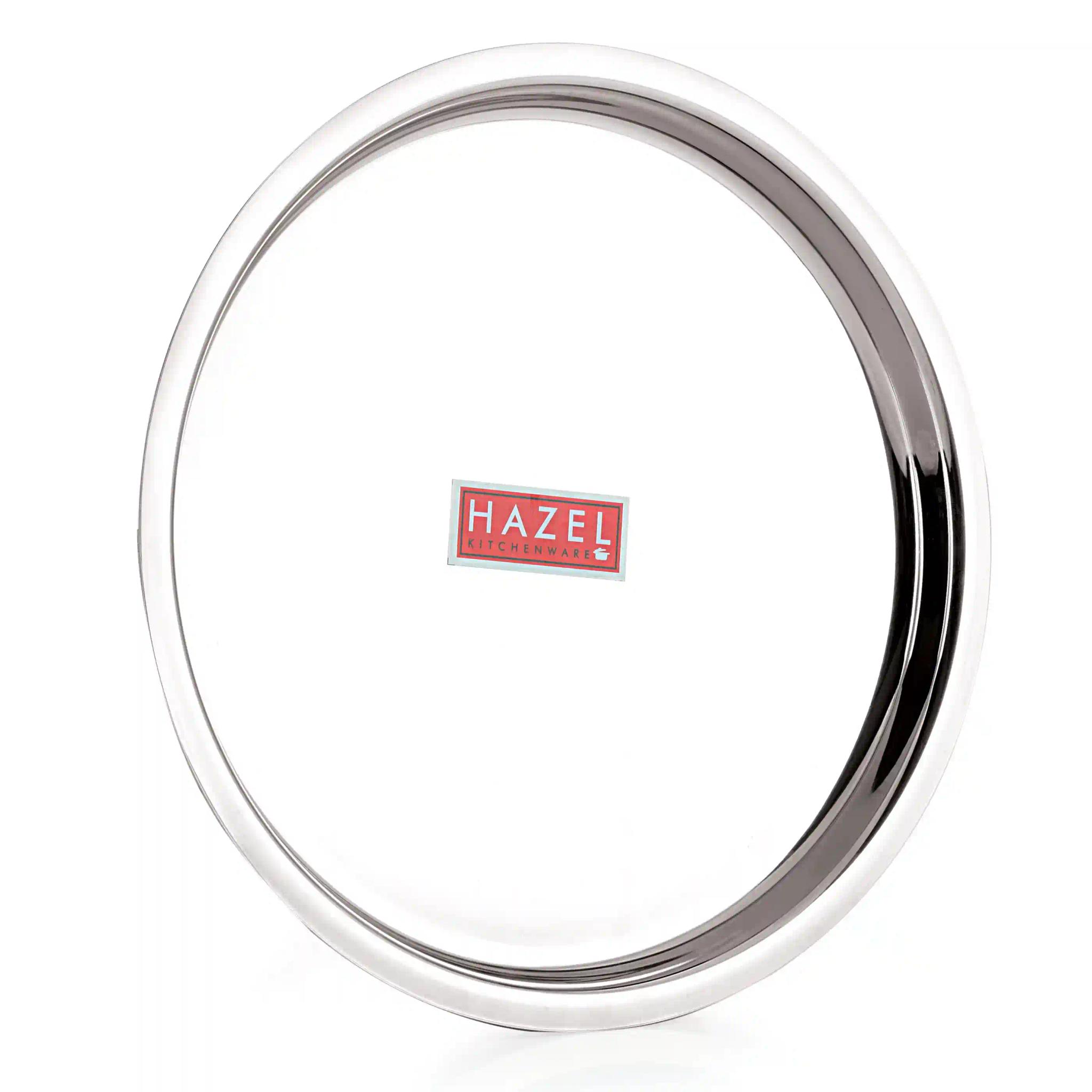 HAZEL Stainless Steel Plates Set | Premium Mirror Finish Thali Set Stainless Steel | Heavy Gauge Steel Plates Set for Dinner & Lunch Set of 3, 25 cm