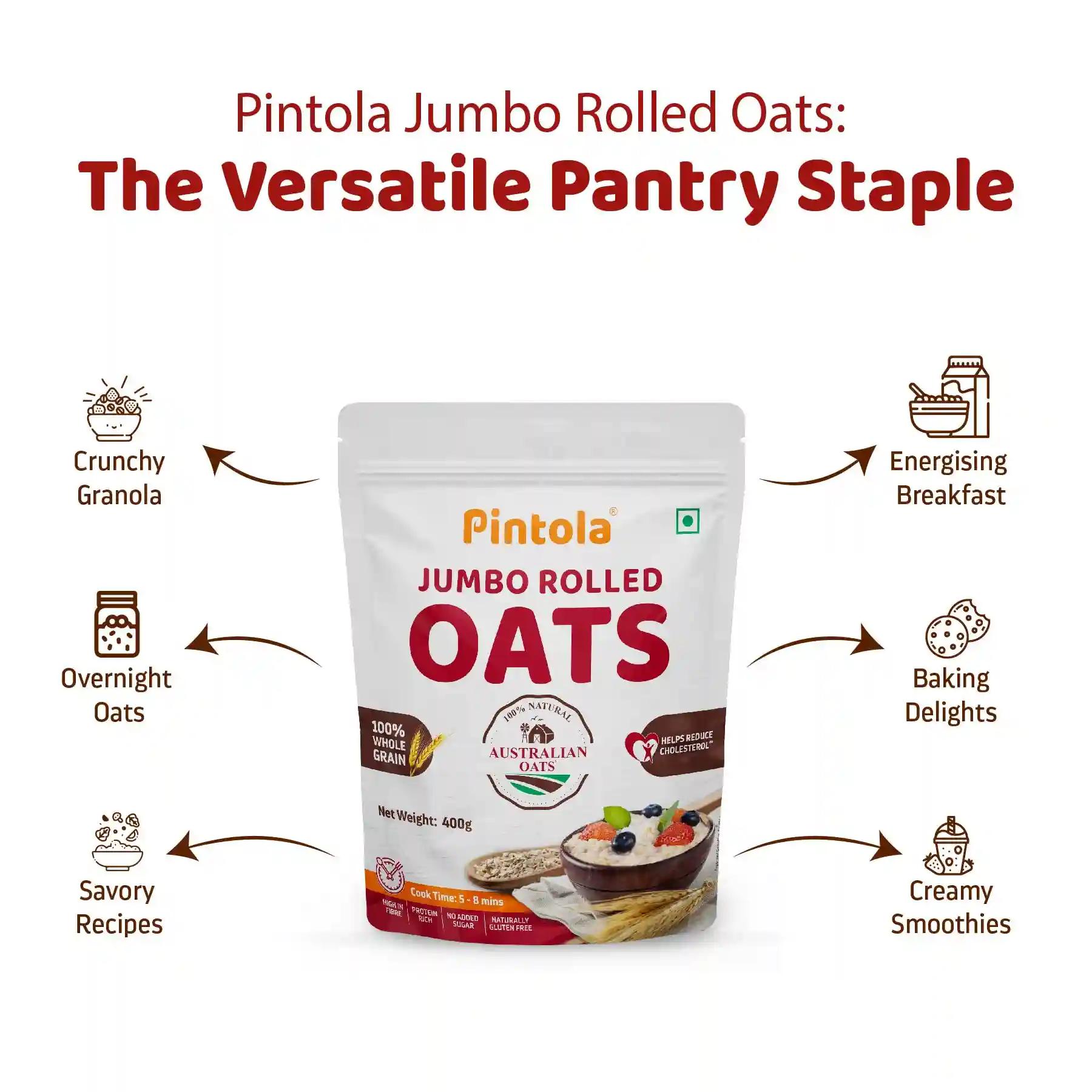 Pintola Oats, 100% JUMBO Rolled Oats - 400g