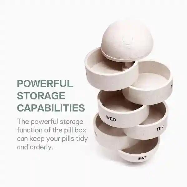 Kunya Portable Capsule Shape Pill Organizer 7 Day Large Capacity Weekly Pill Box