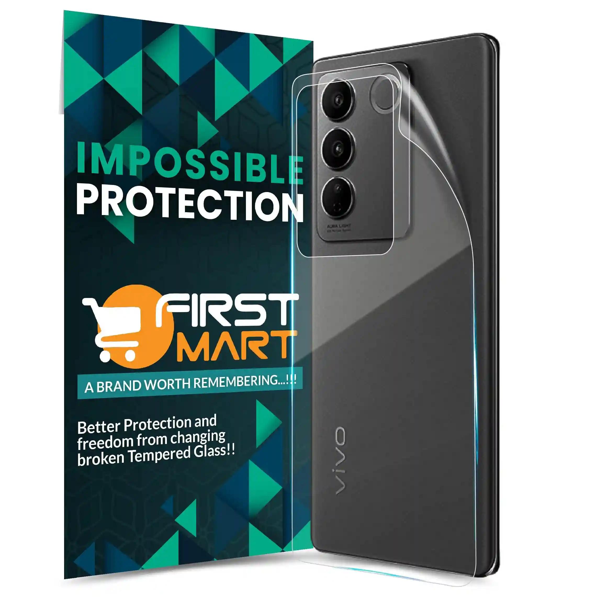 FIRST MART Screen Protector for Vivo V27 5G - Back Nanofiber Unbreakable Membrane Case Friendly Full Edge to Edge Screen Coverage & Installation Kit (Crystal Clear)