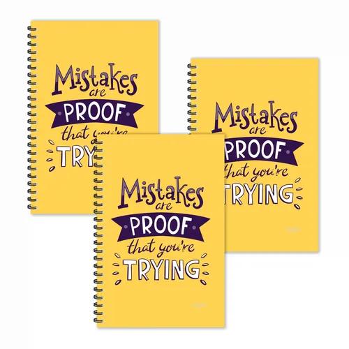 Mistakes Are Proof That You Are Trying Motivational Diaries - Pack Of 3