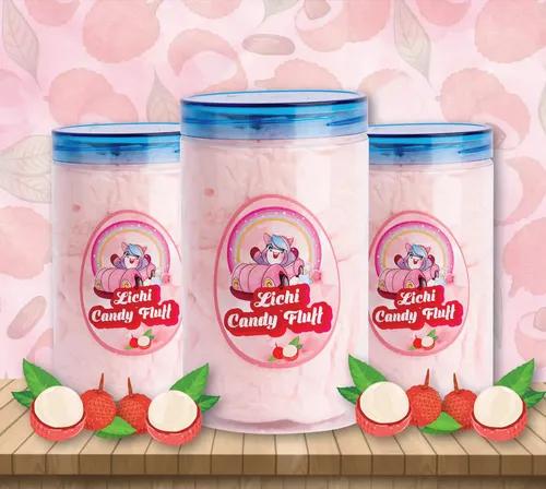 Popcorn & Company Cotton Candy/Buddhi ke baal/Candy Floss Litchi Flavour Pack of 3 - 240 Gm