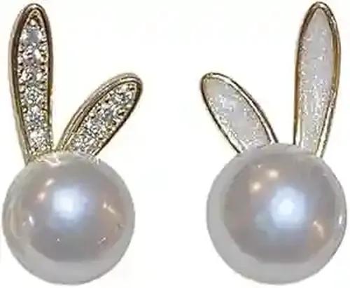 Pearl Earring Bunny Shape Design