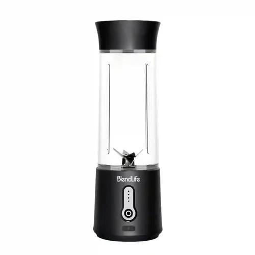 BlendLife Plus 500ml Portable Blender for Juices, Shakes, Smoothies, Baby Food, Crushes Hard Ingredients, 230 Watt Motor, 4000mah USB-C Rechargeable Battery, Stainless Steel Blades Inbuilt Jar - Black