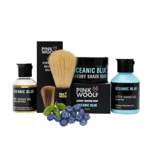 PINK WOOLF Luxury Shaving Essentials Kit For Men - Gift Set For Men