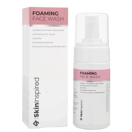 SkinInspired Foaming Daily Use Face Wash (100ml), AHA & BHA Natural Face Cleanser for Glowing Skin, Hyaluronic acid, Pentavitin, Best for Normal, Dry & Combination Skin, Good For Winters, Women & Men