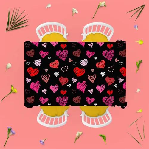 ArtzFolio Love Heart | Table Cloth Cover for Dining & Center Table