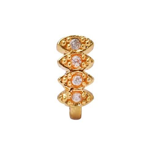 AD CZ Diamond Pressing Golden Nose Pin (1 CM)