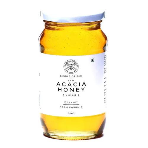 The Healing Himalayas Raw Acacia Honey | Pure, Organic & Unprocessed Kashmir White Honey | Glass Jar