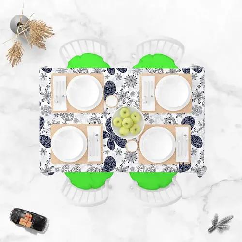 ArtzFolio Snowflakes & Butterflies | Table Cloth Cover for Dining & Center Table