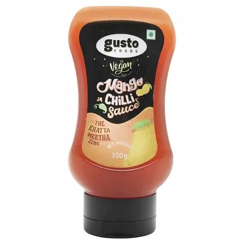 Gusto Foods Mango Chilli Sauce 350g | Sweet and Sour Mango Sauce | Aam Chutney | Khatta Meetha Pickled Mango Sauce