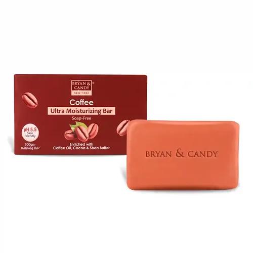 Bryan & Candy Coffee Ultra Moisturizing Bathing Bar Enriched with Coffee Oil, Cocoa shea Butter, Skin Friendly pH 5.5 for Polishing & Toning Skin, All Skin Types (100 gm)