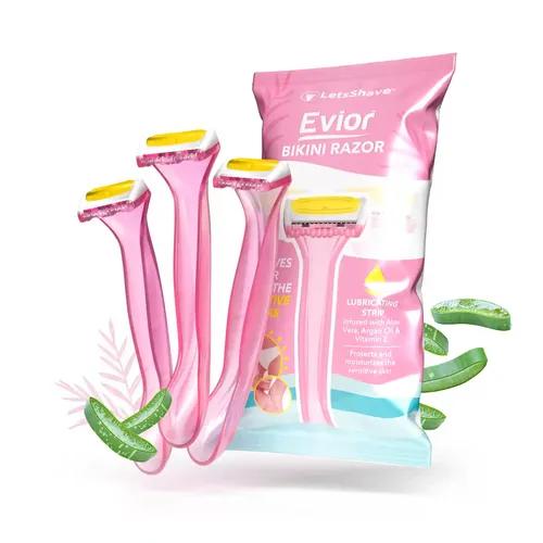 LetsShave Evior Bikini Line Trimming Razor for Women, Pack of 3 | Skin-Safe Blades | Sensitive Area Trimmer | Reusable, Irritation Free & Precise Hair Trimming for Bikini Area