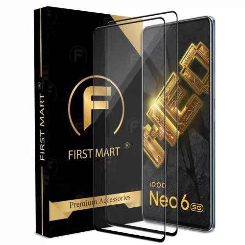 FIRST MART Premium Tempered Glass for iQOO iQOO Neo 6 5G / Neo 6 5G / Neo 9 SE 5G with Edge to Edge Coverage and Easy Installation Kit, Pack of 2