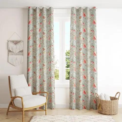 TRANCE HOME LINEN 100% Cotton Rajput Royal Heritage 9 Feet Curtains for Long Door | Jaipuri Printed Design Parda for Living, Bed Room Long Door (Calicut Green - Set of 2, 9ft Long Door Curtains)