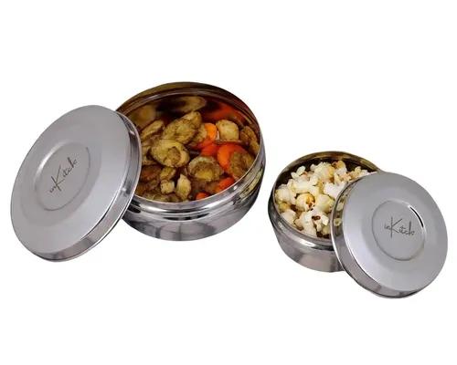 InKitch Stainless Steel Dabba, Food Storage Containers, Puri, Dhaniya, Sprout Maker, Dryfruits, Chocolates | Kitchen Dabba