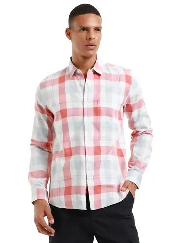 Banana Club Melange Salmon Red Check Shirt