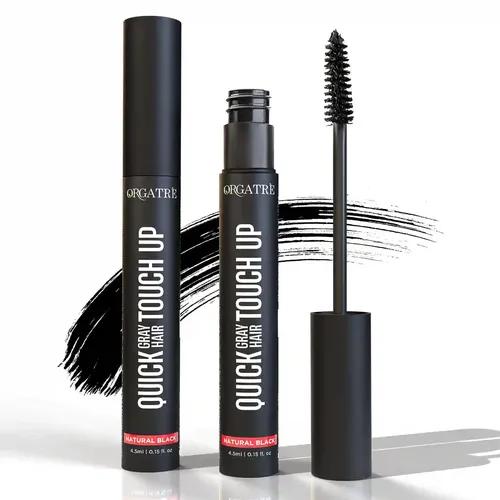 Orgatre Quick Gray Hair Touch Up Stick 4.5ml | Instant Gray Coverage | Semi Permanent | Black Color | Smudge-Proof & Long-Lasting | Ideal for All Hair Types | Enriched with Almond & Olive Oil