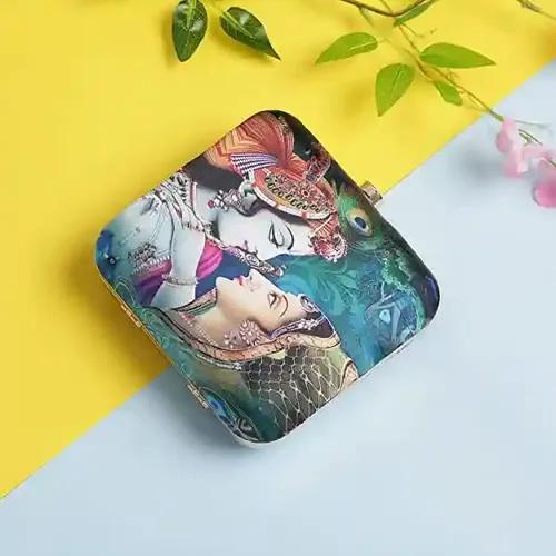 Krishna And Radha Duet Print Designer Clutch For Women