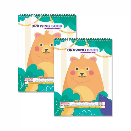 Bear Theme Sketchbooks For Painting - Pack Of 2