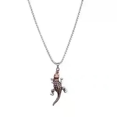 Crocodile Design Pendant with Silver Chain