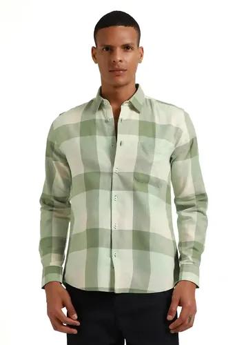 Banana Club Melange Apple Green Check Shirt