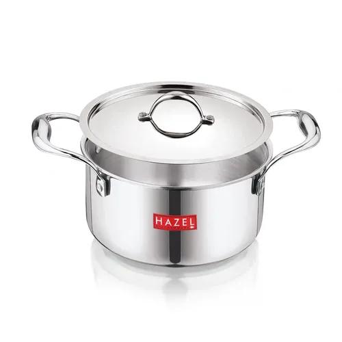 HAZEL Tri-Ply Stainless Steel Induction Bottom Cook and Serve Casserole with Stainless Steel Lid