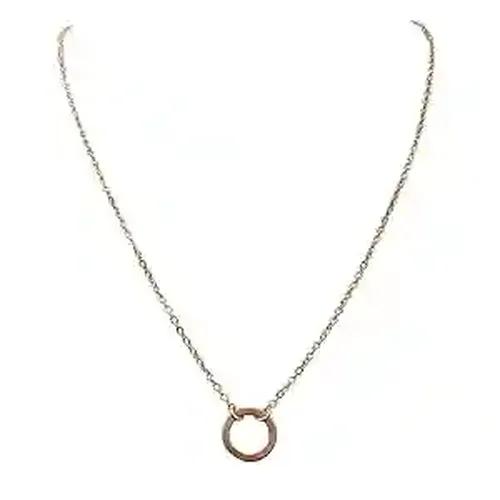 Simple & Elegant Circular Ring Shape Pendant Gold Plated Necklace