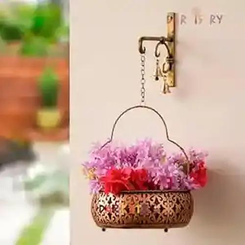 Dartistry® Iron Flower Basket for Home Decoration/Balcony Decoration/Home Entrance Hanging Items