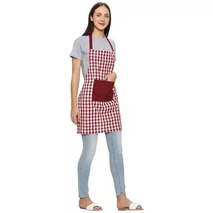 YOUTH ROBE - Premium Brand Cotton Apron with Front Center Pocket And Adjustable Closer (Pack Of 1) Design 8