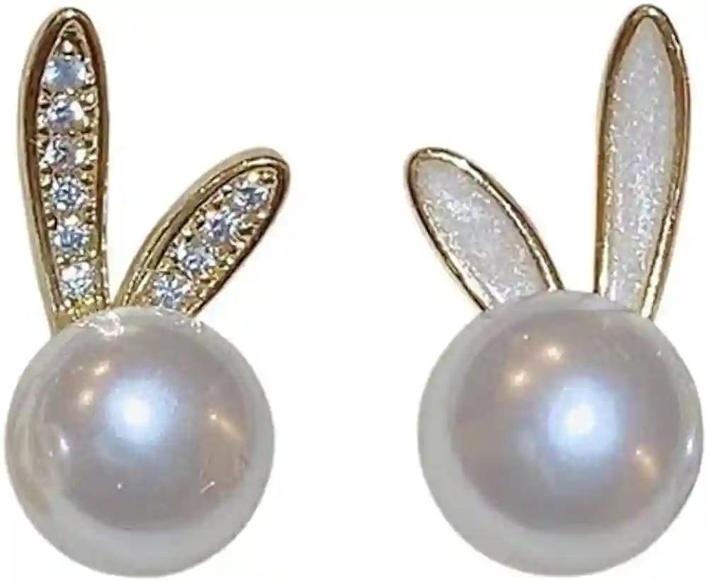 Pearl Earring Bunny Shape Design