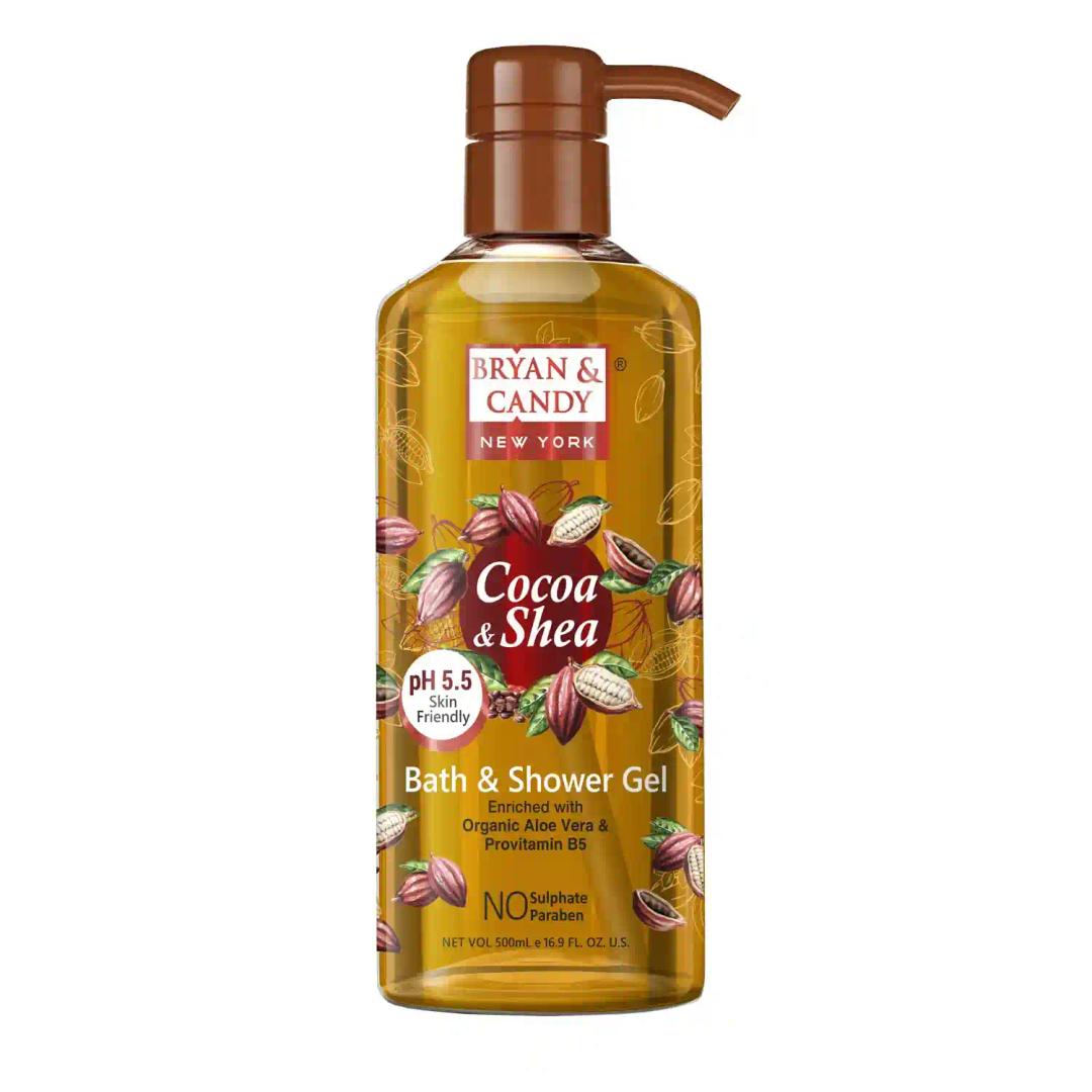 Bryan & Candy Shower Gel with Aloe Vera Gentle, Moisturizing Body Wash for Soft, Supple Skin (Cocoa Shea Shower Gel, 500ml)