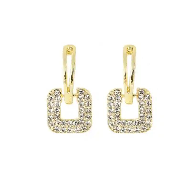 Square Shaped Diamond Drop Earring