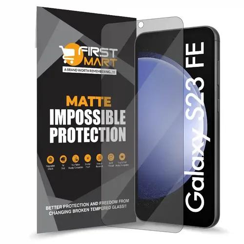 FIRST MART Screen Protector for Samsung Galaxy S23 FE 5G - Impossible Fiber Case Friendly Screen Protection & Installation Kit (Matte)