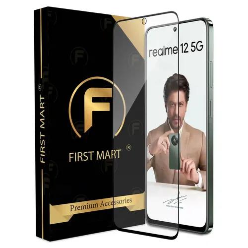 FIRST MART Premium Tempered Glass for Realme 12 5G with Edge to Edge Coverage and Easy Installation Kit, Pack of 1