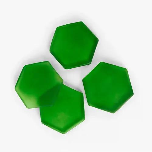 CASA DECOR Glass Kiwi Splash Hexagon Coasters Kitchen Accessories Items for Your Home, Office | Dining Table Decorative Items for Coffee Mug, Tea Cups, Glass Coaster