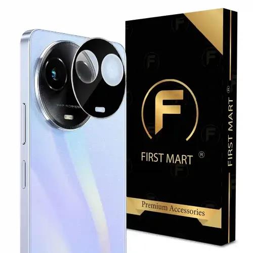 FIRST MART Camera Lens Protector for Realme 11X 5G | Tempered Glass 9H Hardness Camera Cover Screen Protector | Black & Case Friendly