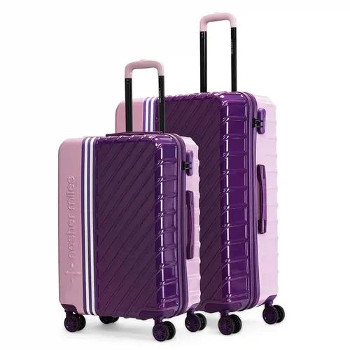 Nasher Miles Vegas Hard-Sided Polycarbonate Luggage Set of 2 Light Purple&Magenta Trolley Bags (65 & 75 cm)