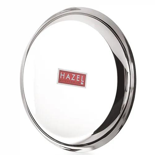 HAZEL Steel Plates for Lunch |Plates Set Steel for Dinner | Steel Dinner Plates Set, 23 cm