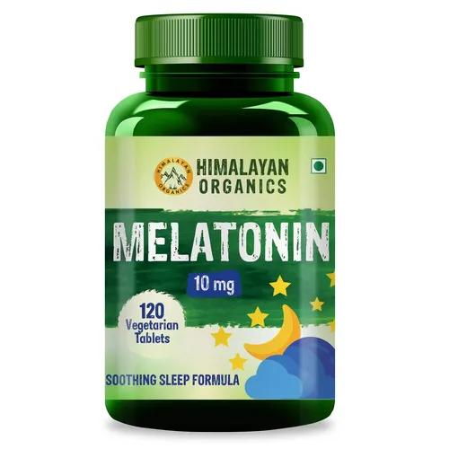 Vlado's Himalayan Organics Melatonin 10 MG Healthy Sleep Cycle | Helps Stress & Anxiety Relief | Improve Concentration | Non-Habit Forming (120 Tablets)