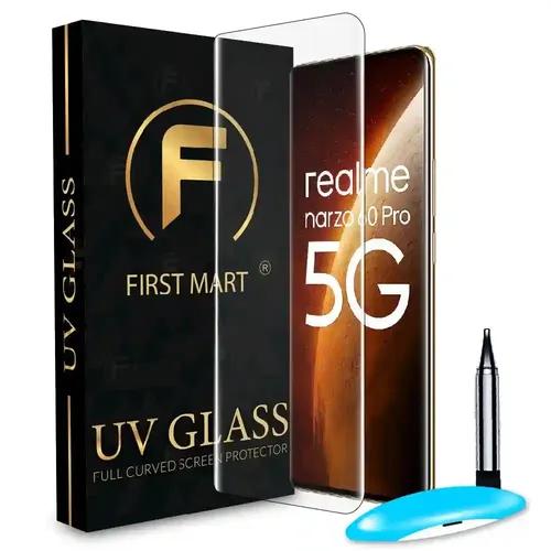 FIRST MART Advanced HD+ UV Tempered Glass for Realme Narzo 60 Pro 5G, 10 Pro Plus 5G and 11 Pro Plus 5G (6.7 Inch) | UV Light Border Less Screen Protector | Easy Installation, (Pack of 1)