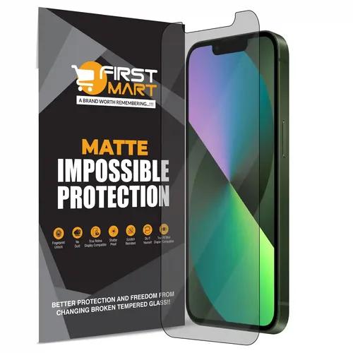 FIRST MART Matte Screen Protector for iPhone 13, iPhone 14 and iPhone 13 Pro (6.1 Inch) Crystal Clear Impossible Fiber Case Friendly Protection with Easy Installation Kit| Matte Fiber