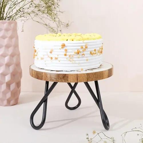 CASA DECOR Resin Decorative Vintage Affair Pizza Pastry Cake Stand Pack of 1 (Black, Diameter-8 Inch)