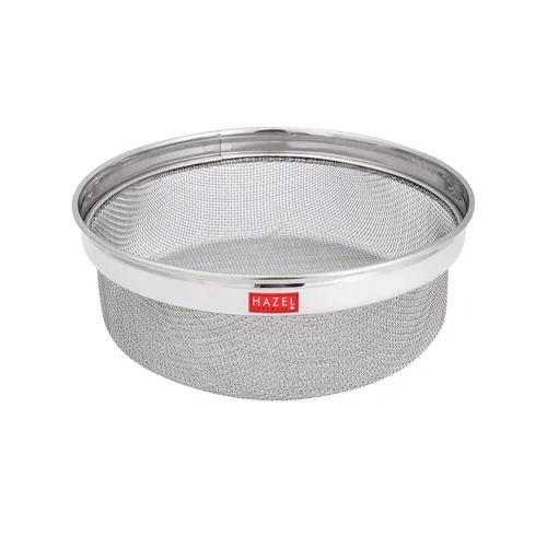 HAZEL Stainless Steel Strainer Basket Without Handle | Steel Fruits Basket | Vegetable Basket for Kitchen | Washer Colander Sieve for Kitchen | 21.5 cm