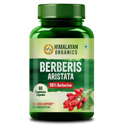 Vlado's Himalayan Organics Berberis Aristata Berberine 98% with Milk Thistle for 2X Liver Support - 60 Veg Capsules