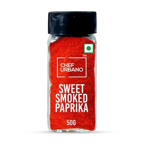 Chef Urbano Smoked Paprika Sweet 50g | Produce of Spain | Pimentos | Smoky Flavour | No Artificial Colours | No Preservatives | Vegetarian | 100% Pure & Natural