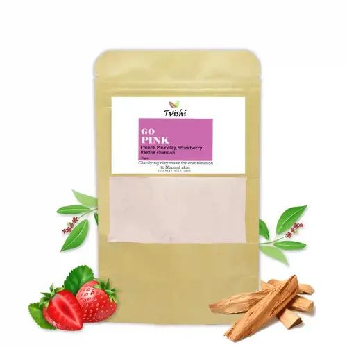 Tvishi Handmade Go Pink Clay Mask for Men, Women & Kids (50 Gms)