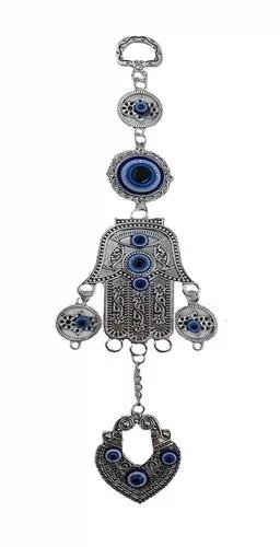 Pujahome Original Hamsa Hand with Evil Eye Hanging for Good Luck Prosperity Zodiac Success Health Wealth Home Office Entrance Nazar Battu